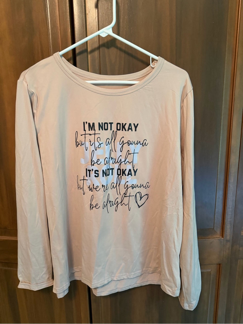 Long Sleeve Graphic Tee - tan